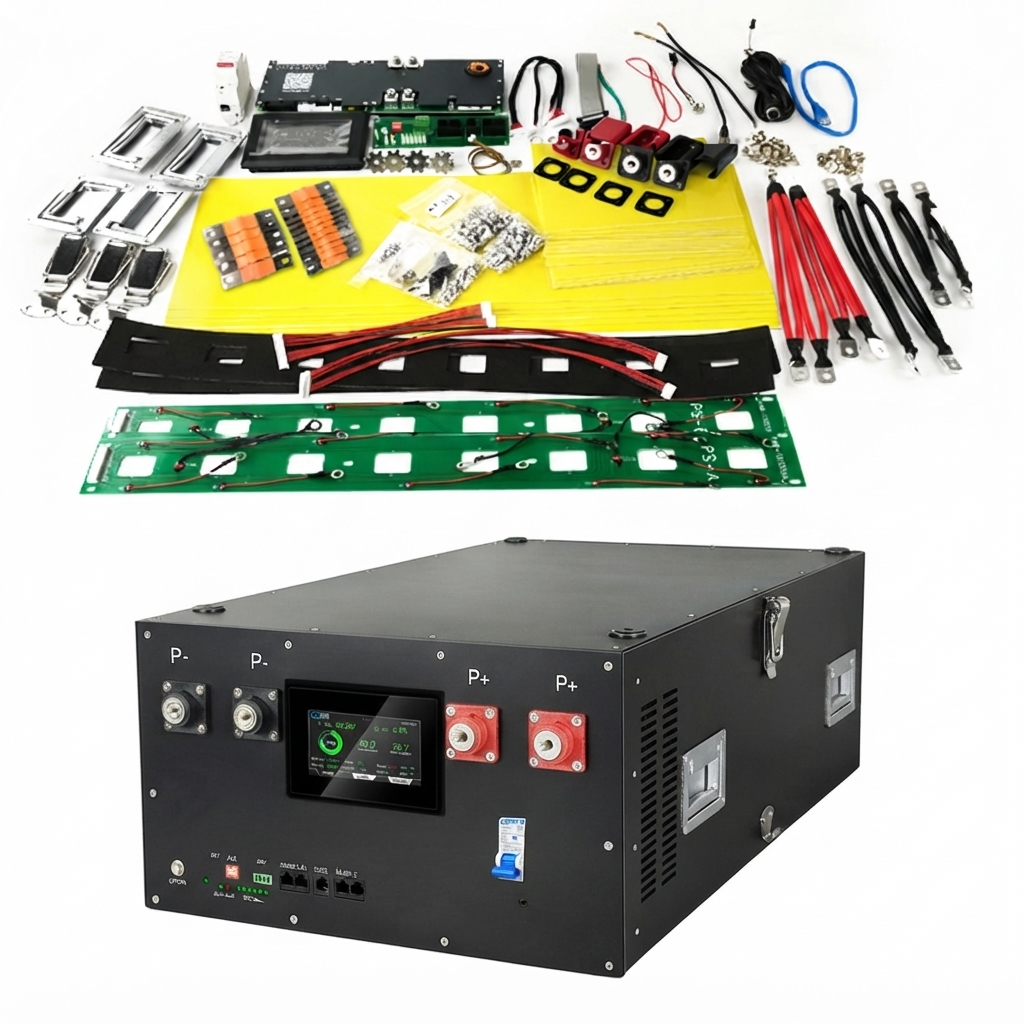 51.2V DIY Battery Kit for 280Ah–314Ah LiFePO4 Cells with JK Smart BMS