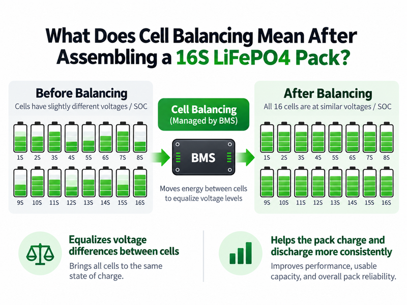 What Does Cell Balancing Mean After Assembling a 16S LiFePO4 Pack?