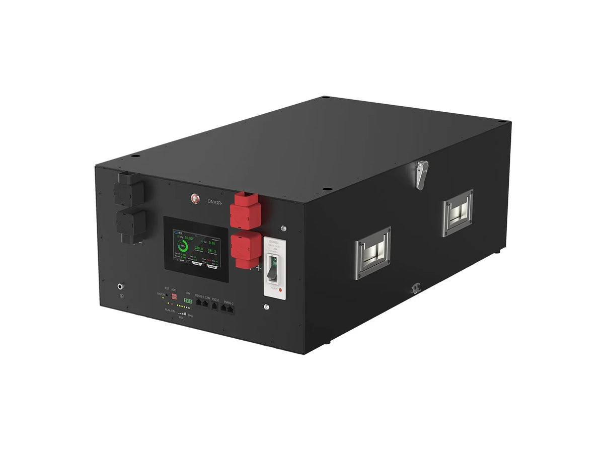 51.2V 314Ah DIY LiFePO4 battery kit enclosure with display, connectors and protection hardware