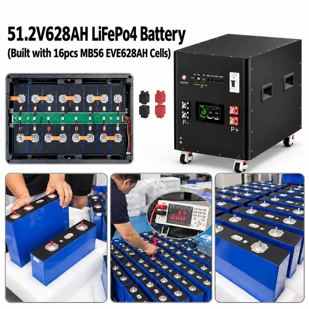 48V628Ah 32kWh LiFePO4 Home Battery Grade A Cells JK BMS For Solar Storage System