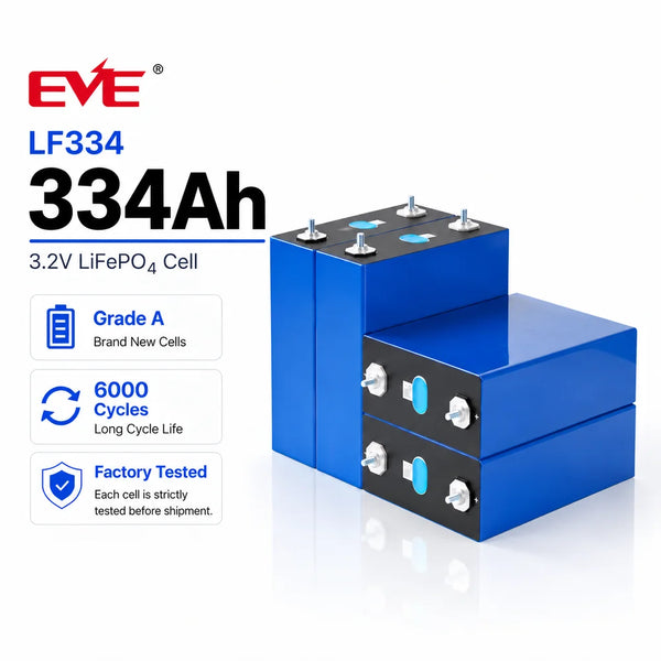 EVE 3.2V 334Ah LiFePO4 Battery Grade A Cell for RV Marine Solar Home Energy Storage