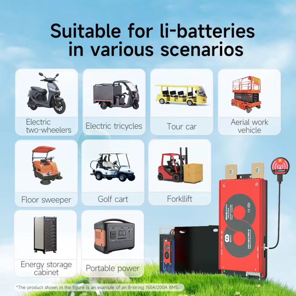 Daly Smart BMS 16S 48V 100A-300A with Bluetooth for Golf Cart Home Solar System