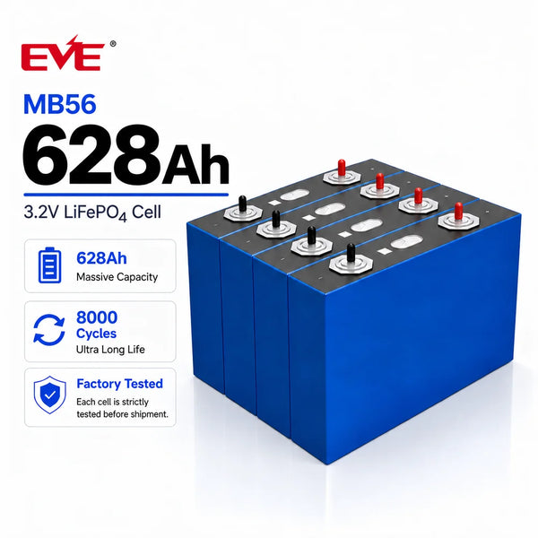 EVE MB56 628Ah 3.2V LiFePO4 Battery Grade A Cell 32kWh Energy Storage